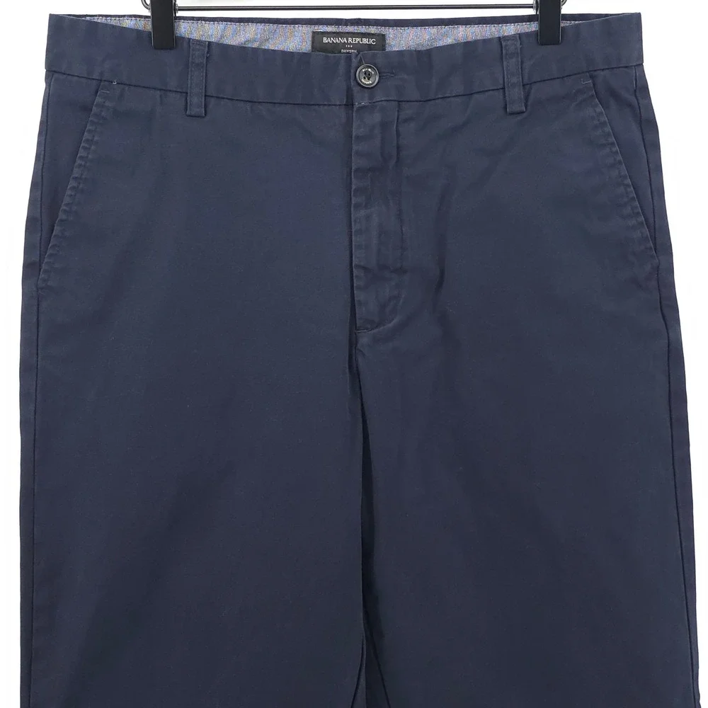 Banana Republic Mens Pants Dawson 34x32 Navy Blue Straight Leg Chino